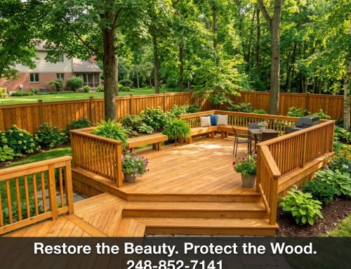 Wood Deck Cleaning & Sealing Prep in Oakland & Washington Township, MI