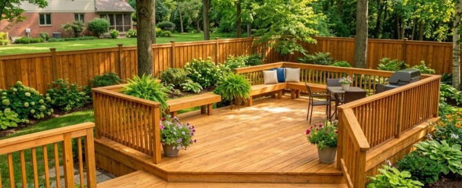 Professional wood deck cleaning and sealing prep in Oakland Township, MI by Kwik-Klean